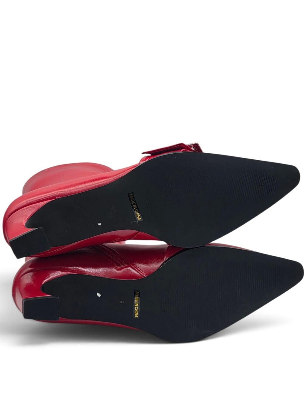 NWOT Vaslemuse Cherry Red Grommet Buckle Kitten Heels - 8.5 - Picture 13 of 14